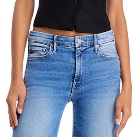 MOTHER The Roller High Rise Wide Leg Jeans in Riding the Cliffside - Picture 4 of 15